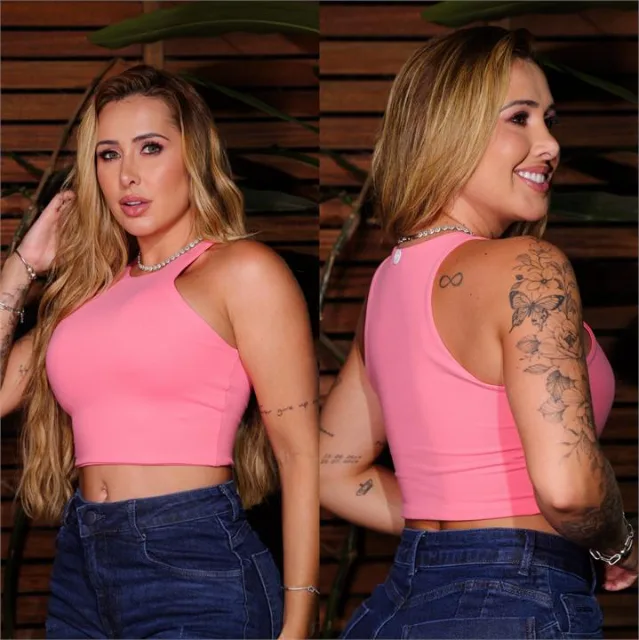 Cropped Iza (Suplex) Rosa Chiclete