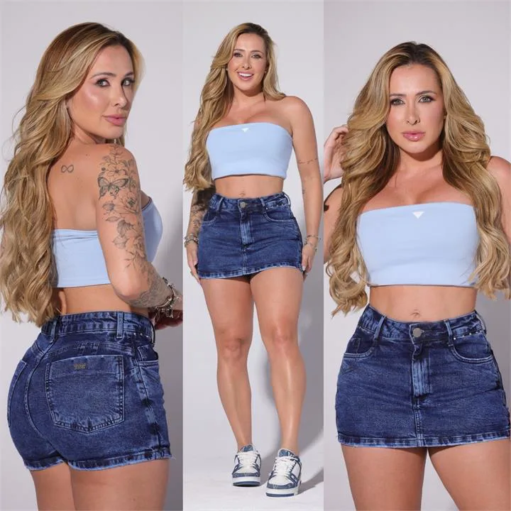Short Saia Premium com Aplicação