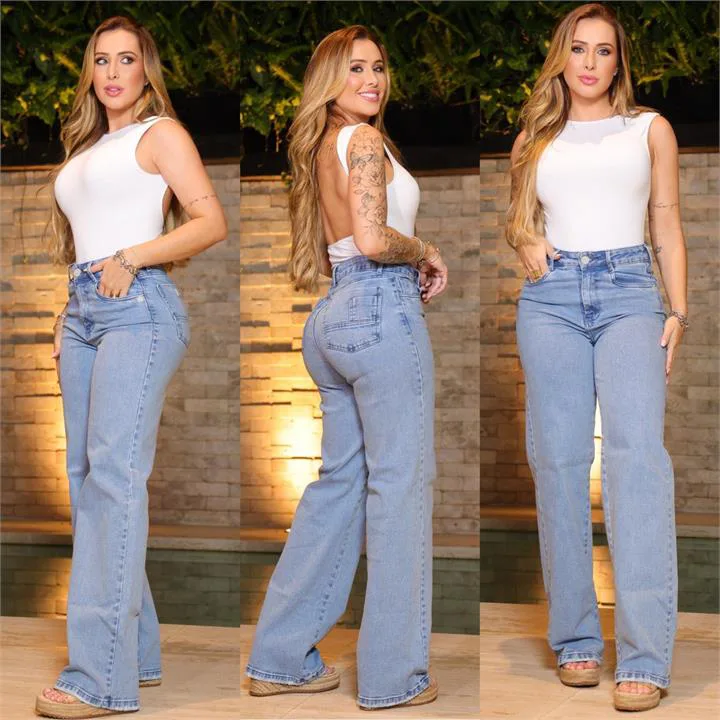 Calça Wide Leg Premium (Com Elastano)